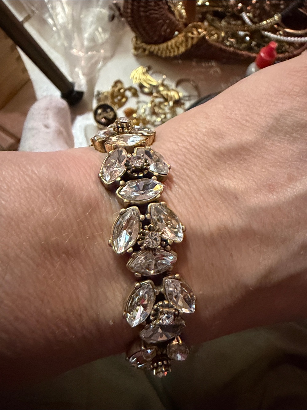 Crystal Marquise Stretch Bracelet - Clear Crystal